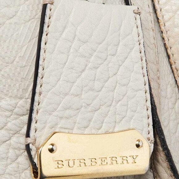 Burberry Grey Embossed Check Leather Small Canterbury Tote Bag - Picture 8 of 12